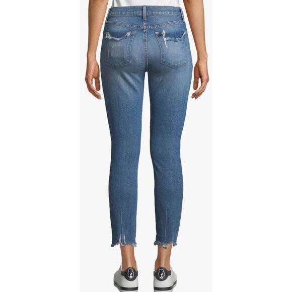 AO.LA by Alice and Olivia High Rise Studded Skinny Jeans Blue, Size 24 NEW WITH - Picture 5 of 11